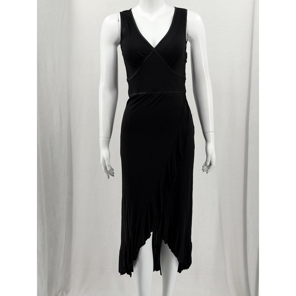 INC International Concepts Dress Women Small Black Asymmetrical Sheer Y2K Witchy